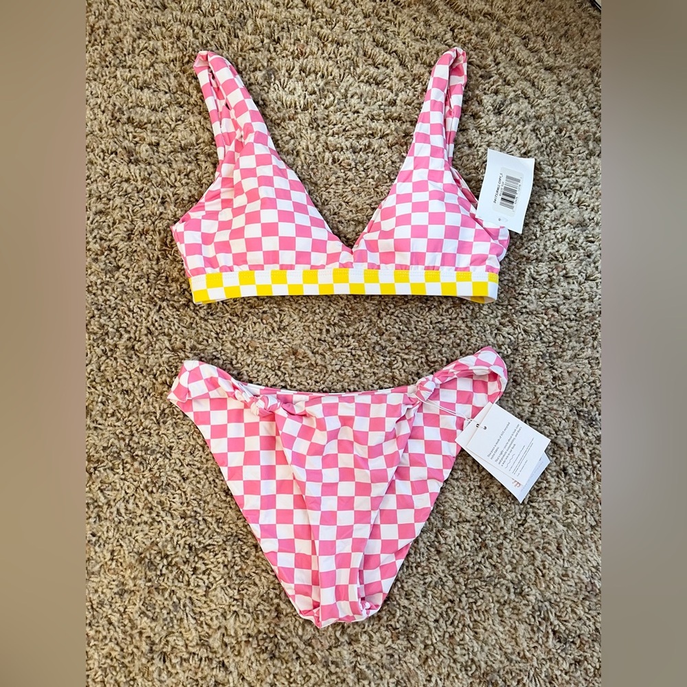 Dippin’ Daisy’s checkered bikini top and bottom Size S